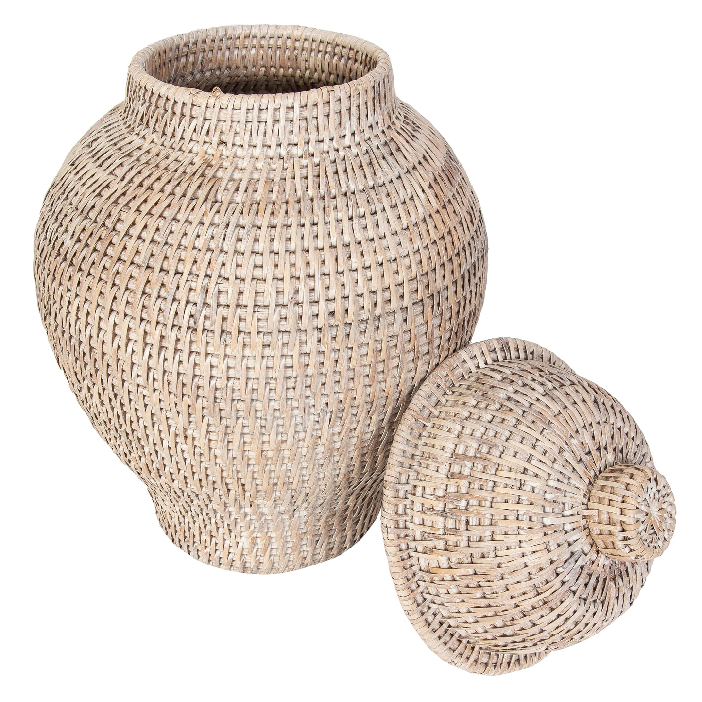 Rattan Ginger Jar with Lid