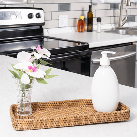 Rattan Rectangular Vanity Tray
