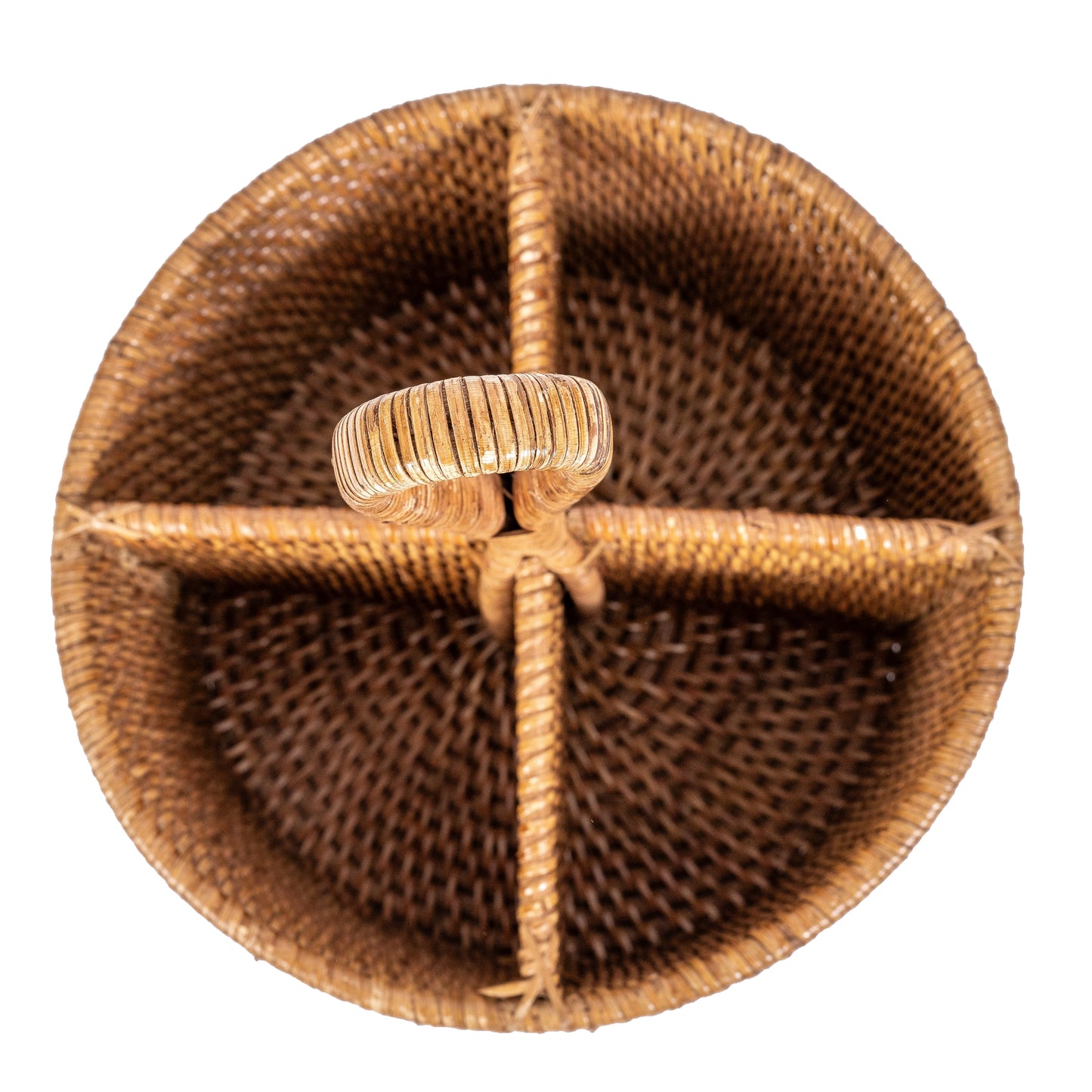 Rattan 4-Section Cutlery Caddy