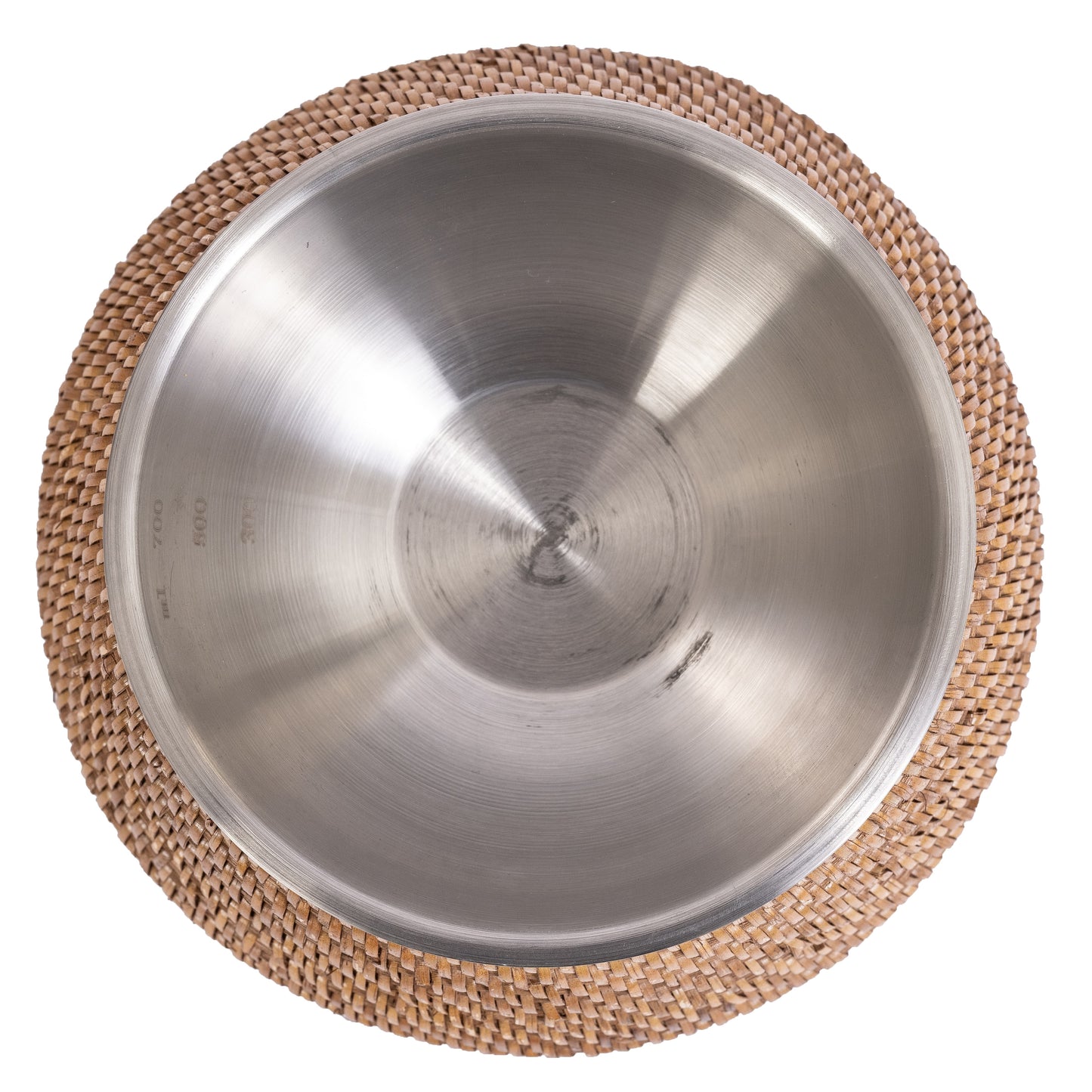 Rattan Pet Bowl with Removable Stainless-Steel Bowl