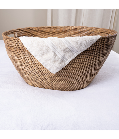 Rattan Laundry Basket with Cutout Handles