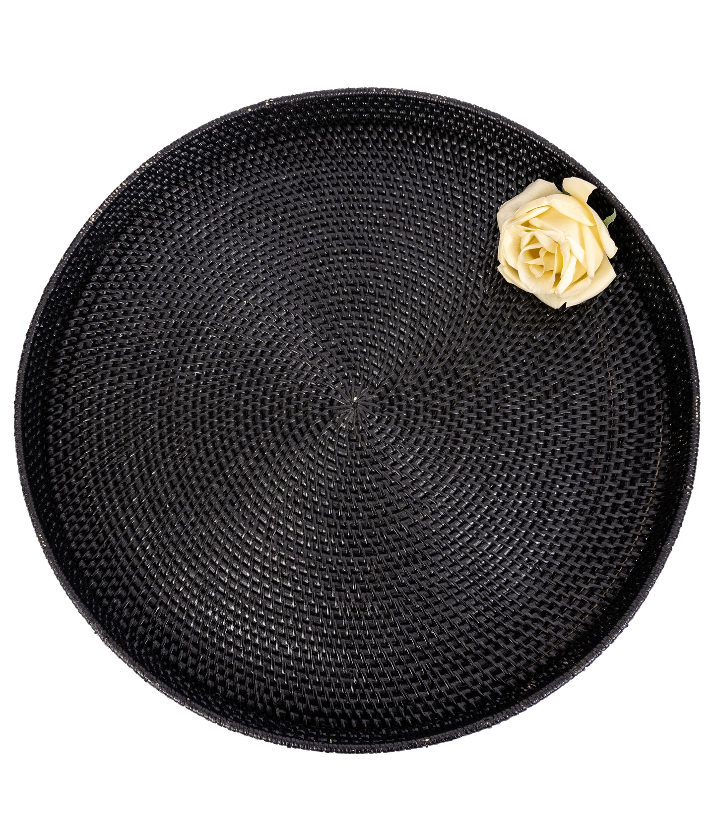 Rattan Round Ottoman Serving Tray