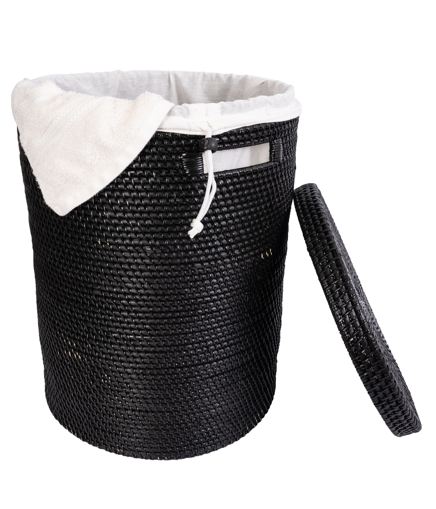 Round Rattan Laundry Hamper with Lid