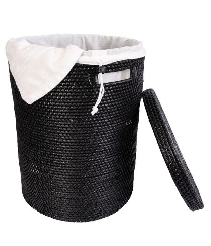 Round Rattan Laundry Hamper with Lid