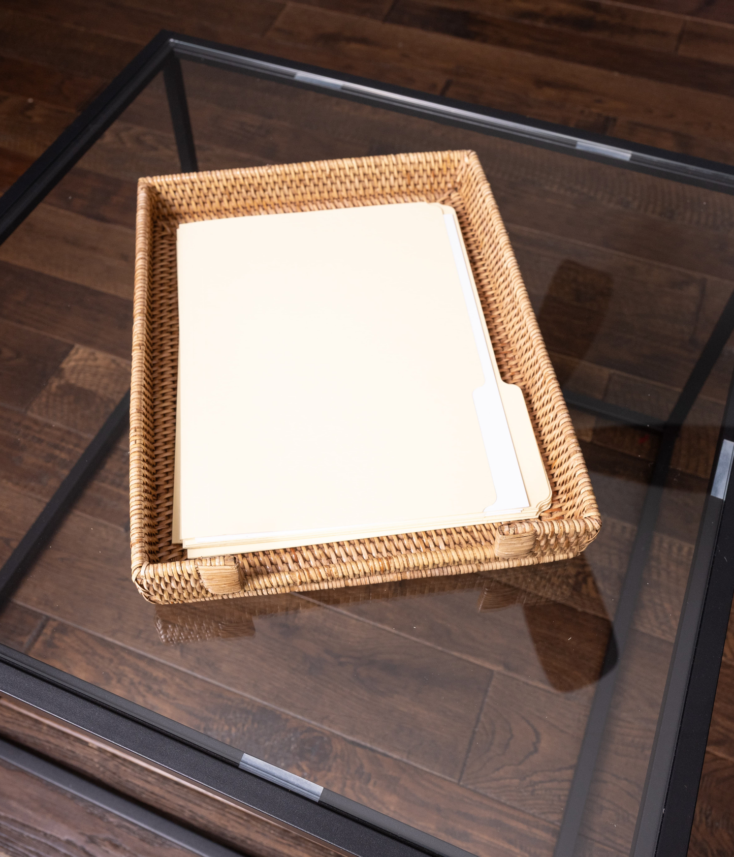 Rattan Paper Tray – Letter Size Office Organizer