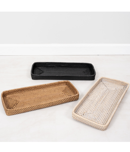Rattan Rectangular Vanity Tray