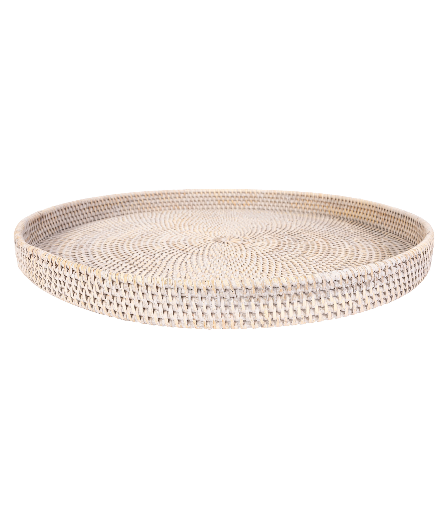Rattan Round Ottoman Serving Tray