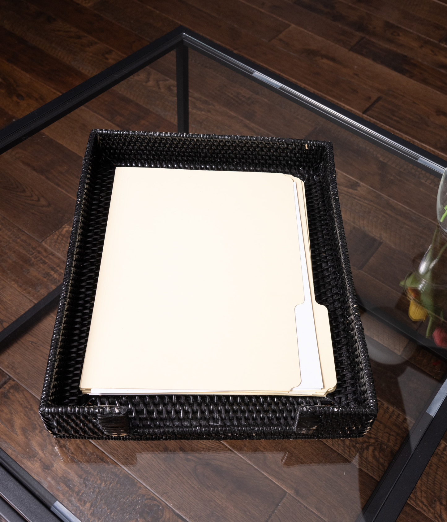 Rattan Paper Tray – Letter Size Office Organizer