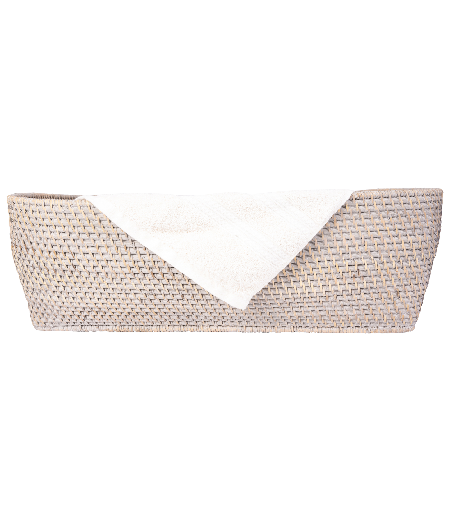 Rectangular Oblong Rattan Storage Basket