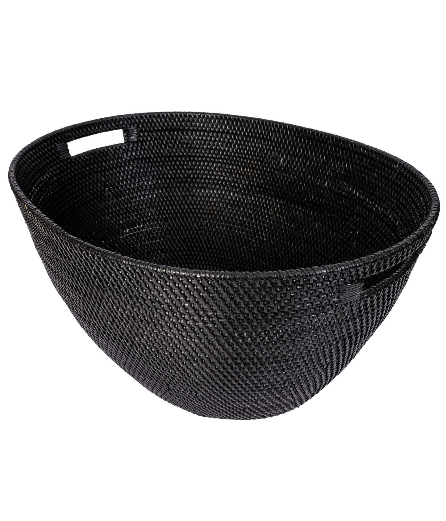 Rattan Laundry Basket with Cutout Handles