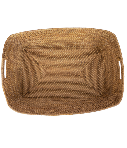 Rectangular Oblong Rattan Storage Basket
