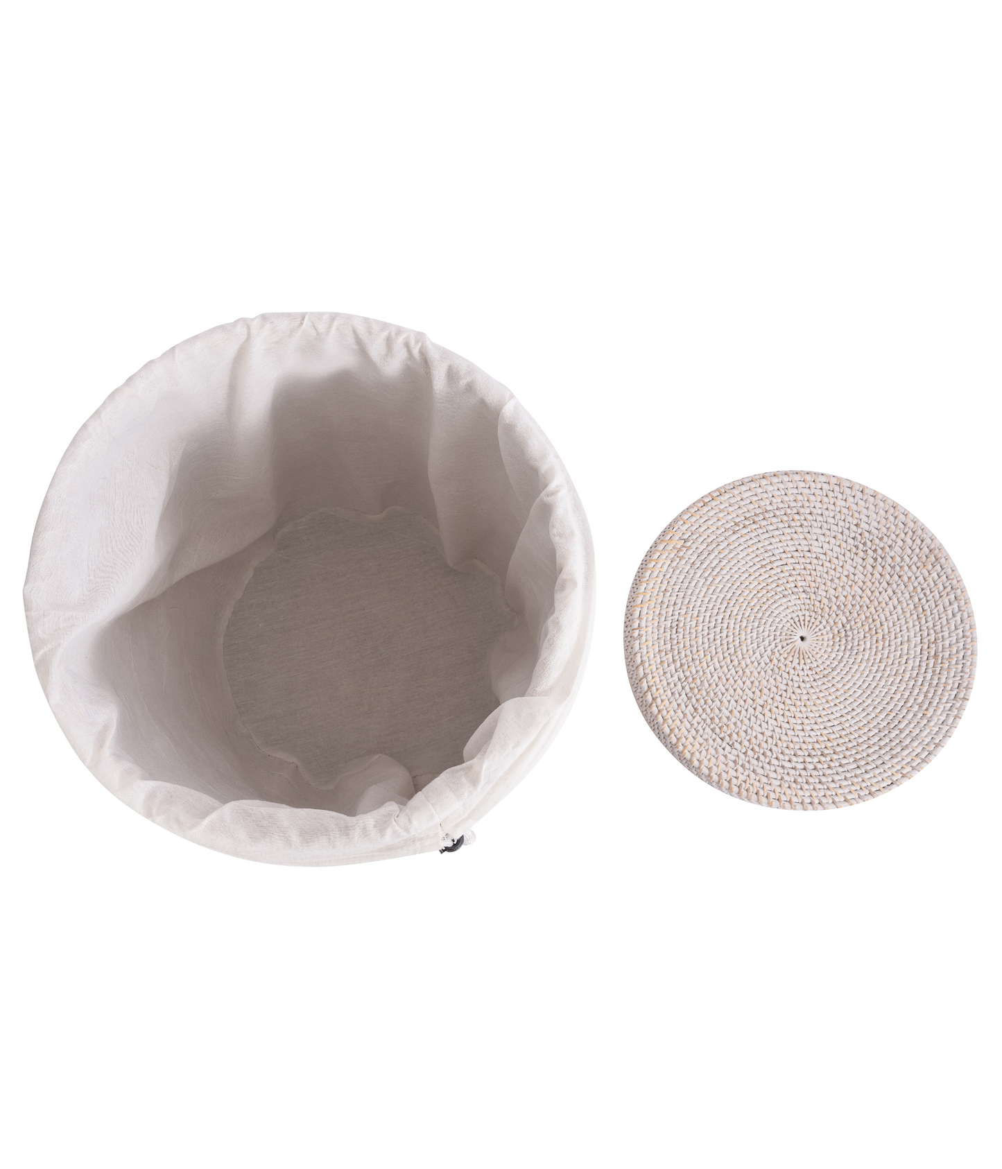 Round Rattan Laundry Hamper with Lid