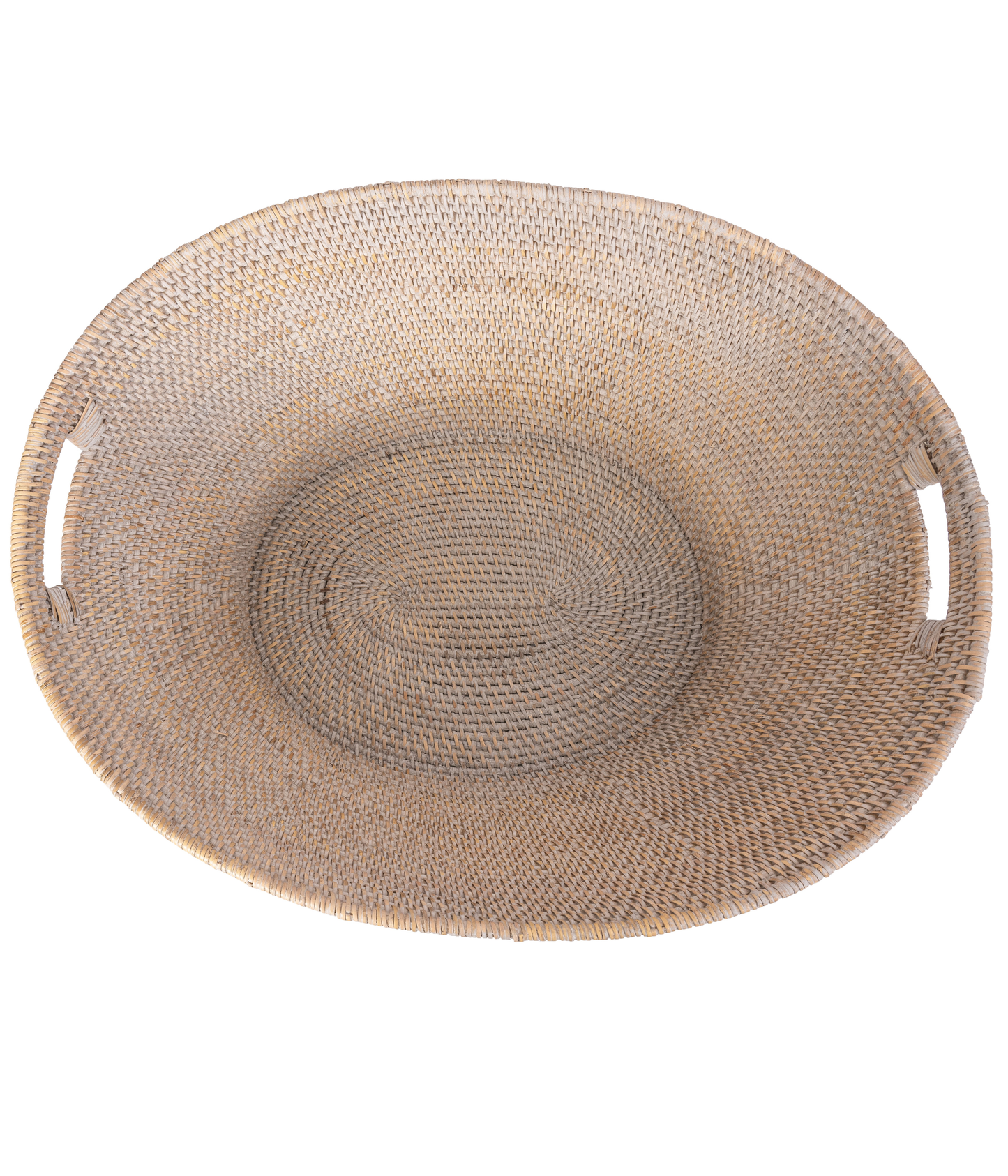 Rattan Laundry Basket with Cutout Handles