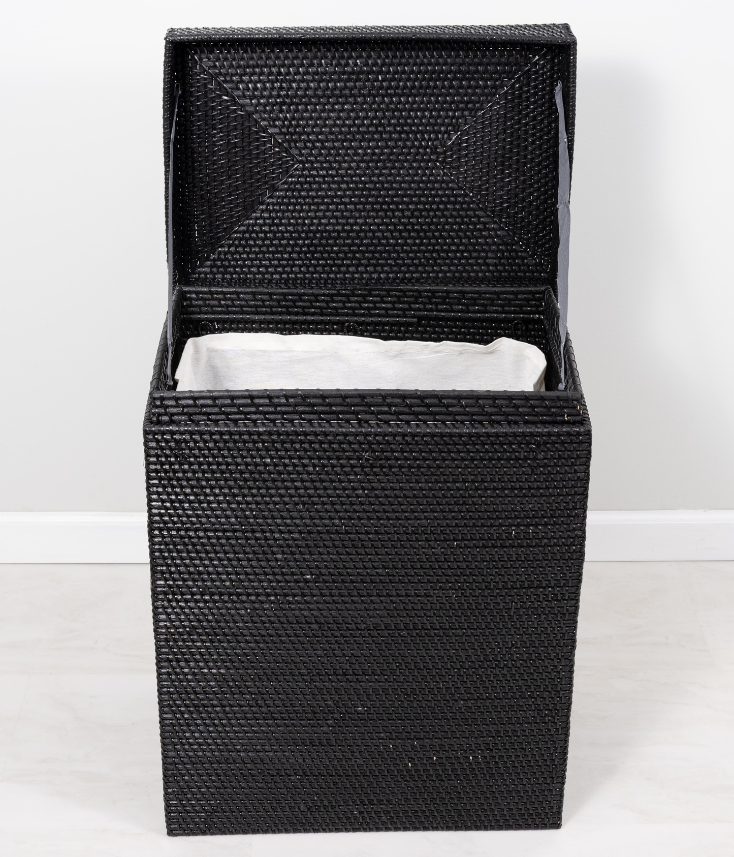 Rectangular Rattan Hamper with Hinged Lid