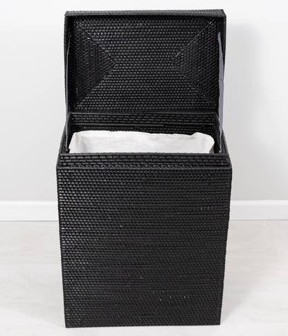 Rectangular Rattan Hamper with Hinged Lid