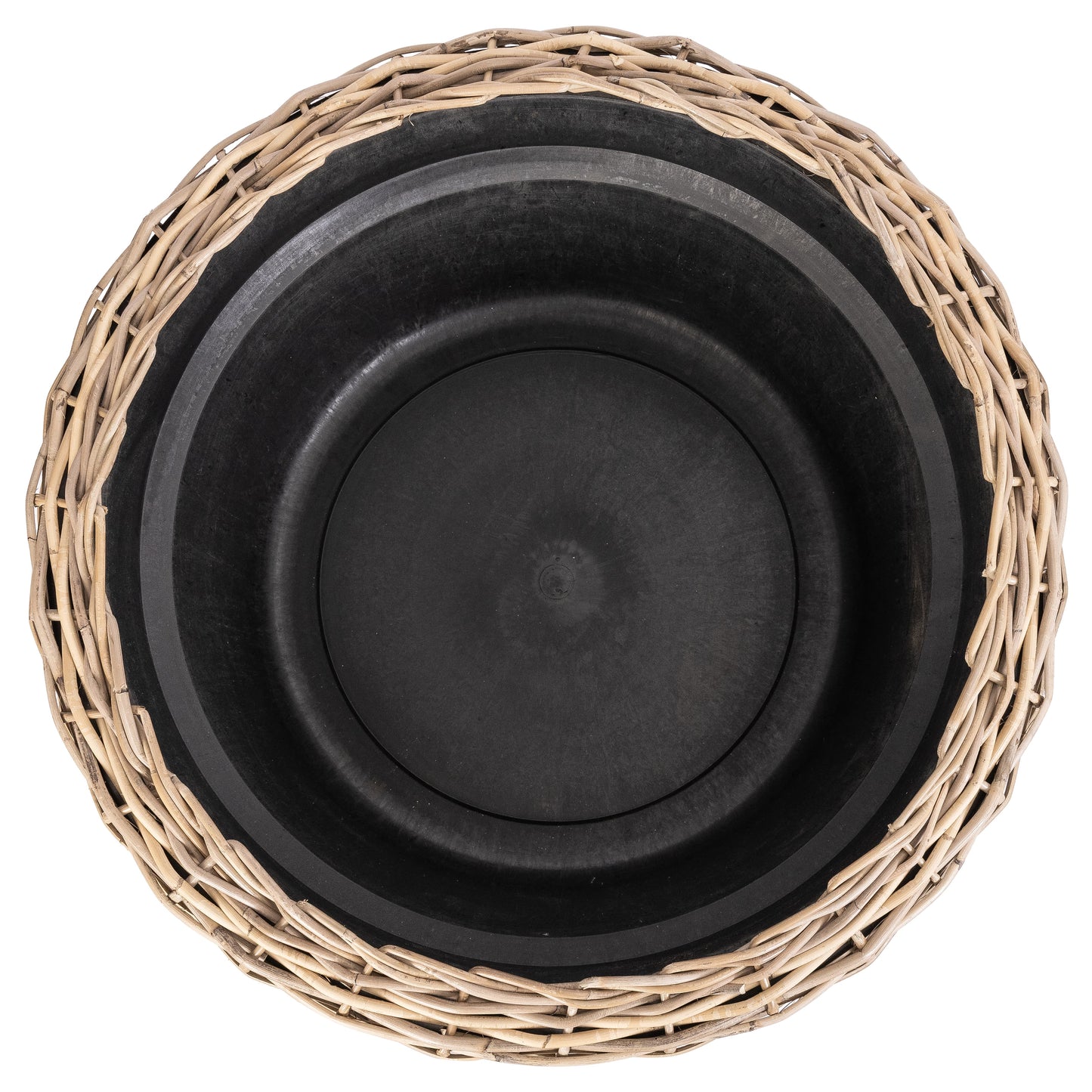 Round Cone Rattan Planter with Plastic Liner