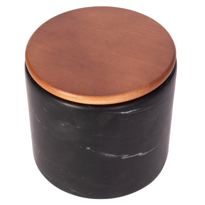 Marble Storage Canister with Sealed Wood Lid