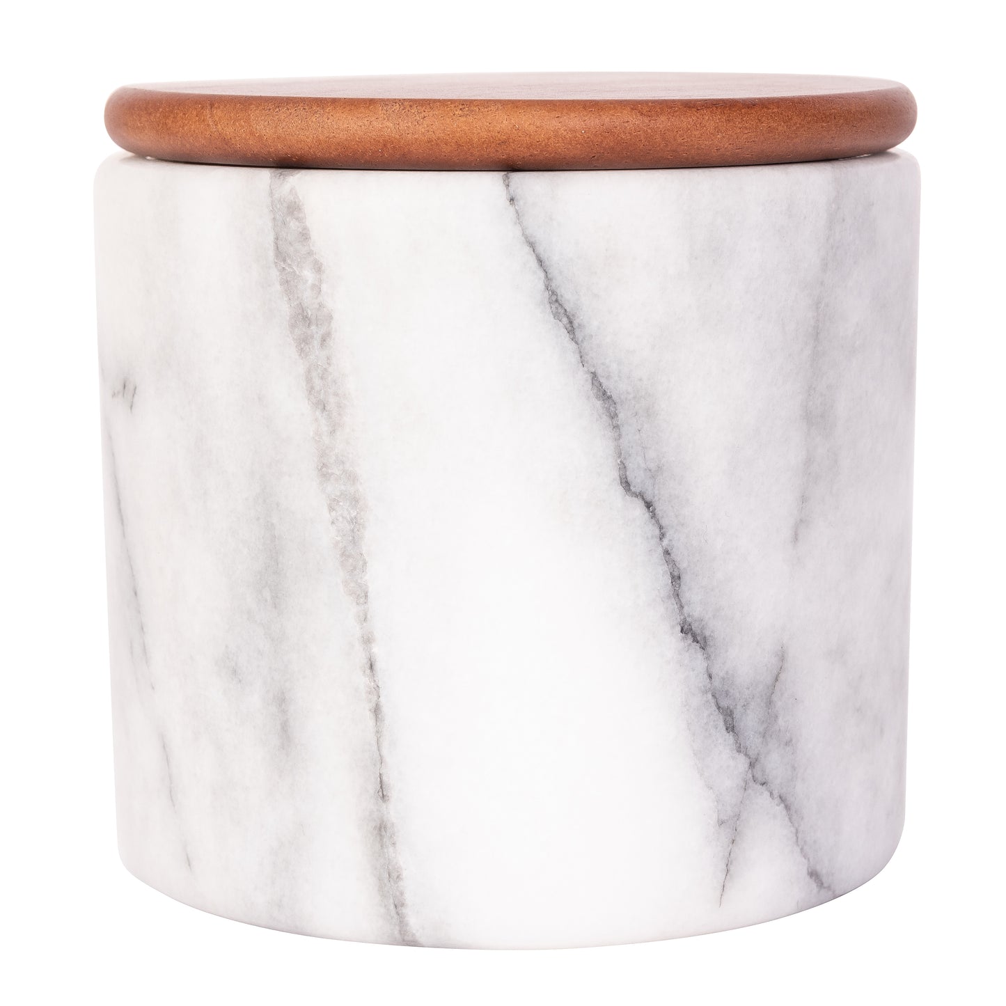 Marble Storage Canister with Sealed Wood Lid