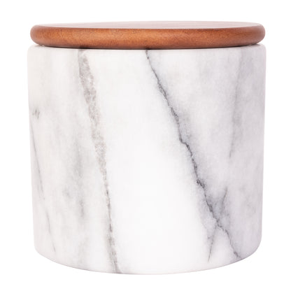 Marble Storage Canister with Sealed Wood Lid