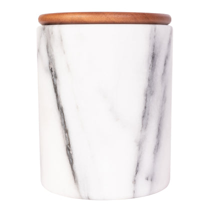Marble Storage Canister with Sealed Wood Lid