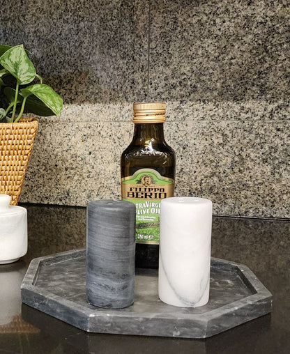 Marble Salt & Pepper Shakers – Set of 2