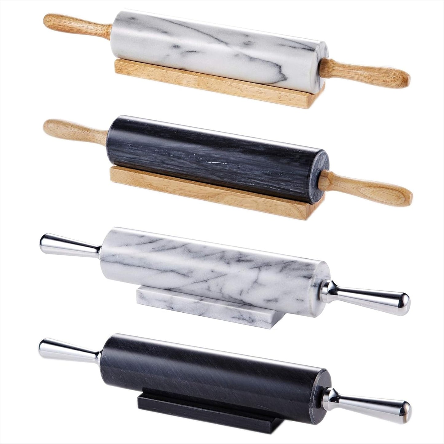 Marble Rolling Pin with Aluminum Handles