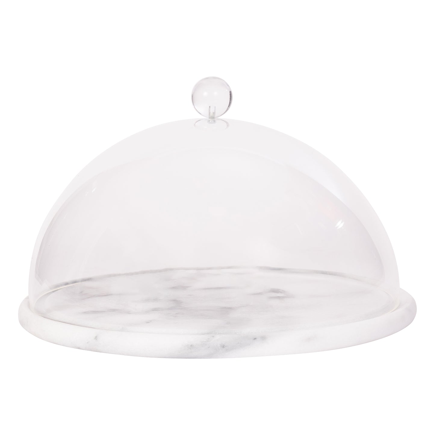 Marble Serving Plate with Acrylic Dome – Dessert Stand