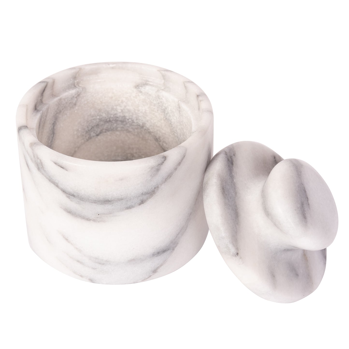 Marble Salt Cellar with Lid – Kitchen Storage