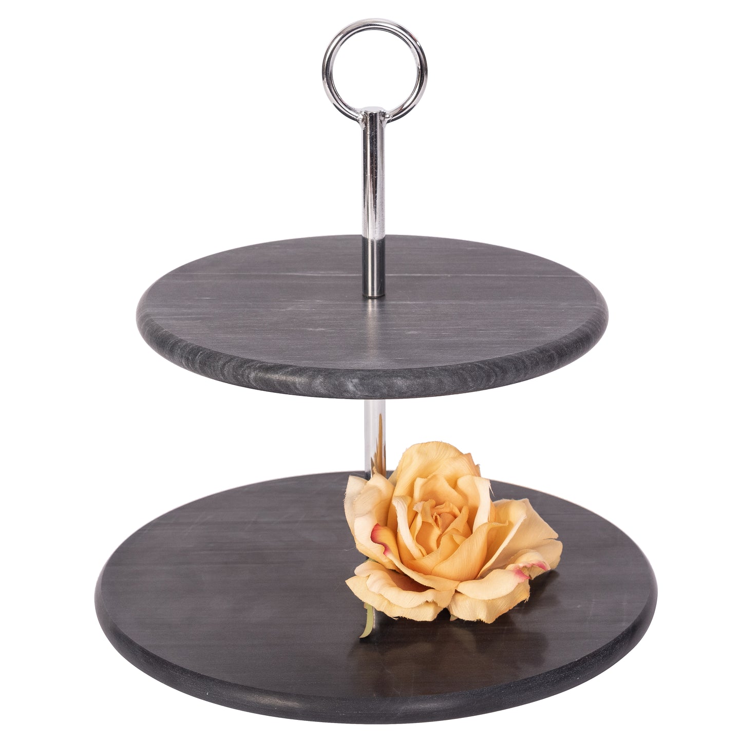 Two-Tier Round Dessert Stand – Marble Serving Plates