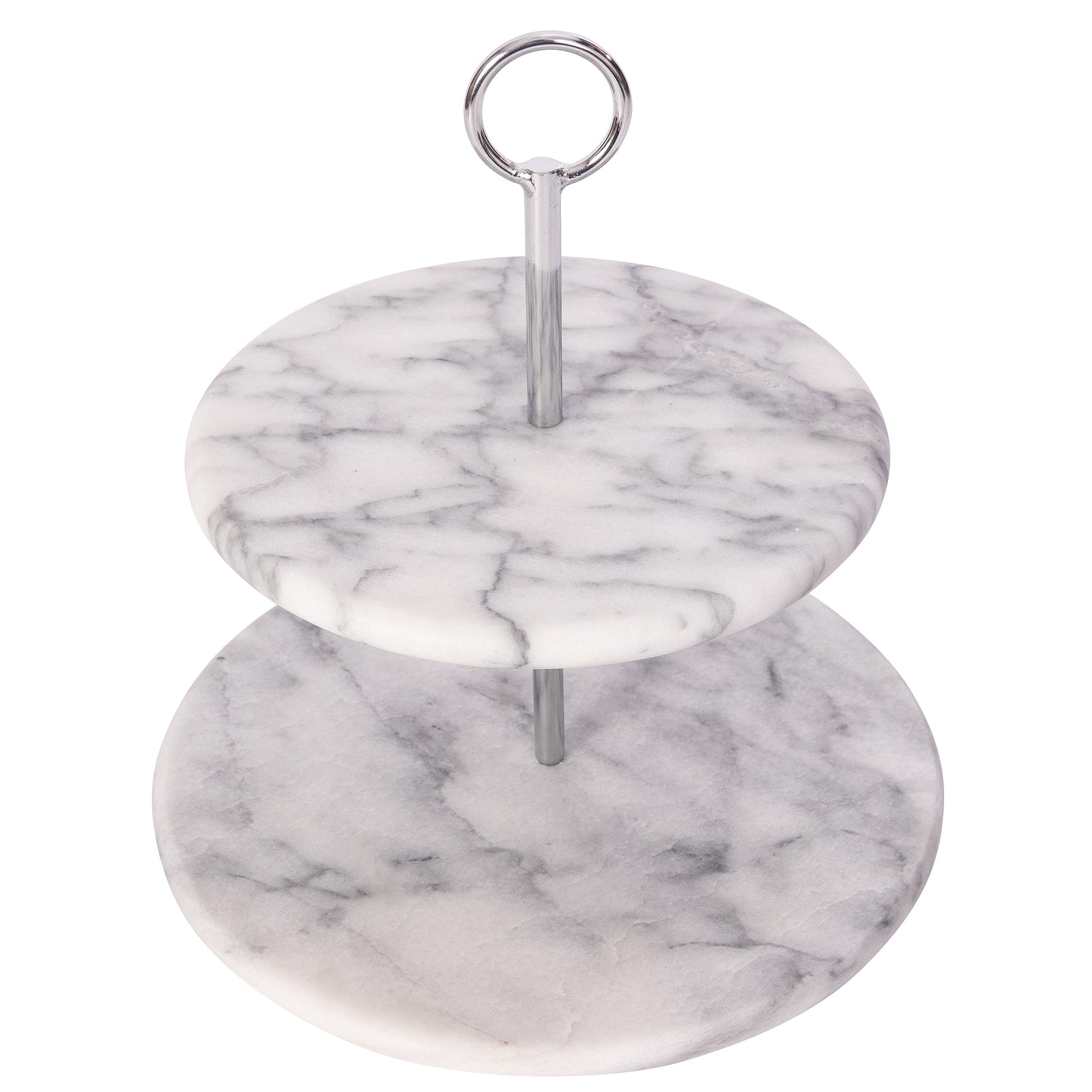 Two-Tier Round Dessert Stand – Marble Serving Plates