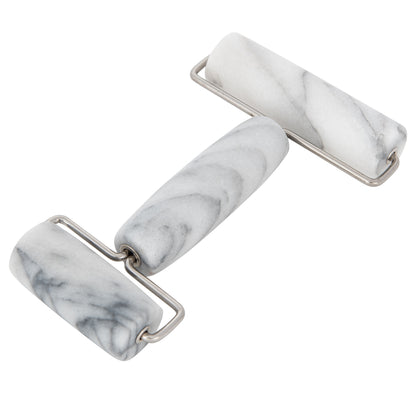 Marble Double Pastry Roller – Dual Handle