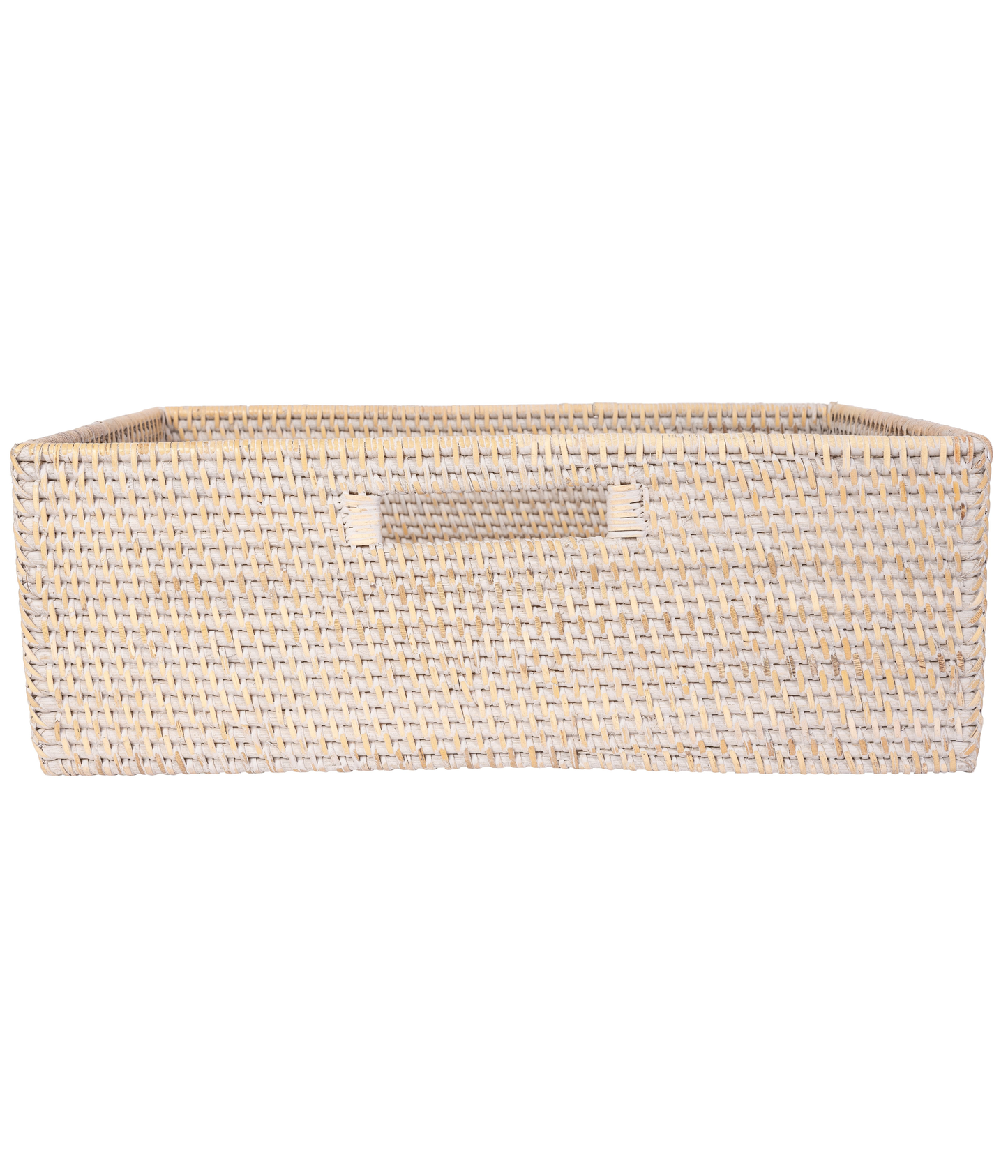 Rattan Rectangular Shelf Basket with Side Handles
