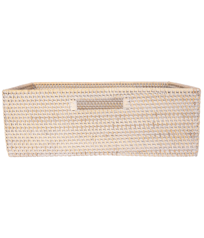 Rattan Rectangular Shelf Basket with Side Handles