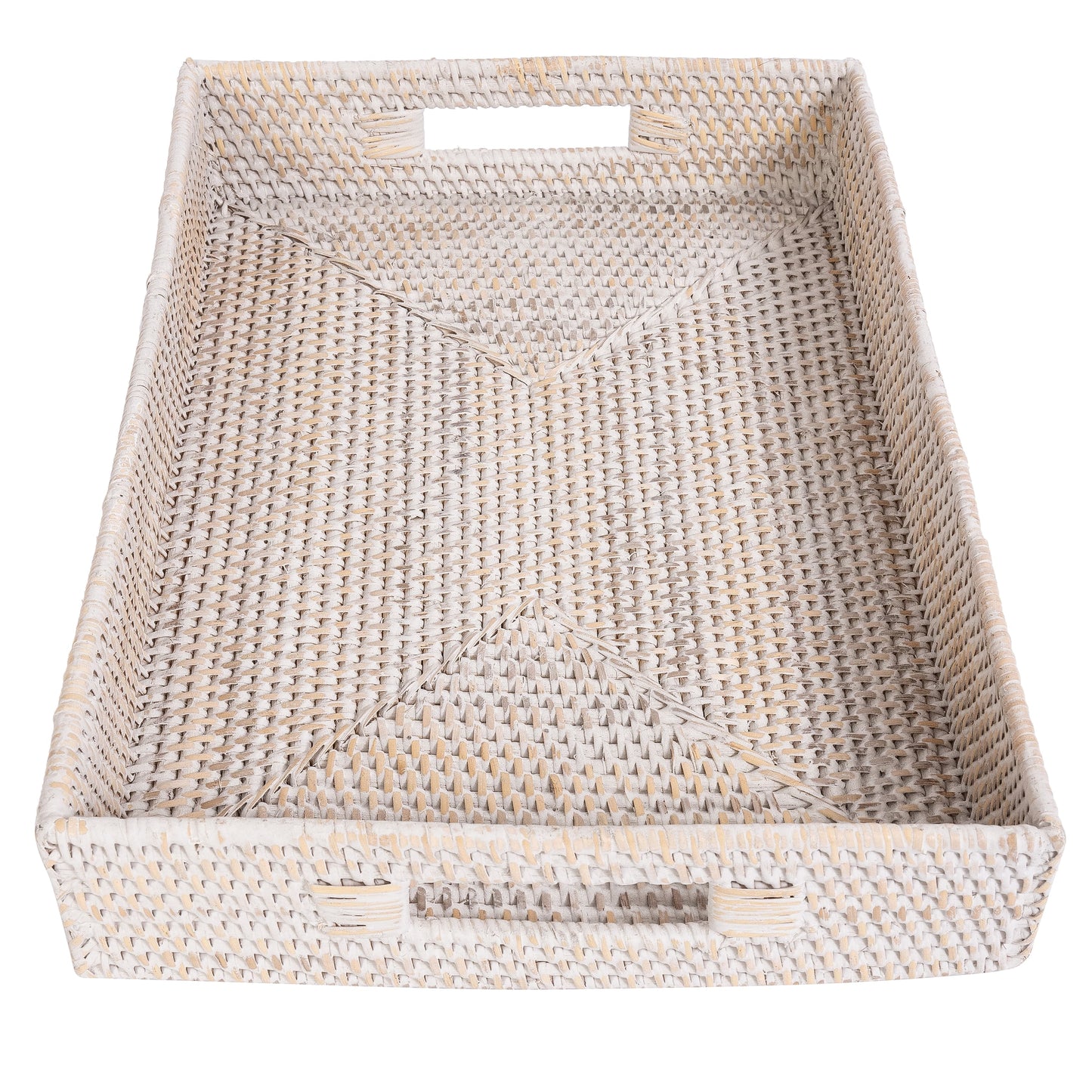 Rattan Serving Tray – Rectangular with Cutout Handles
