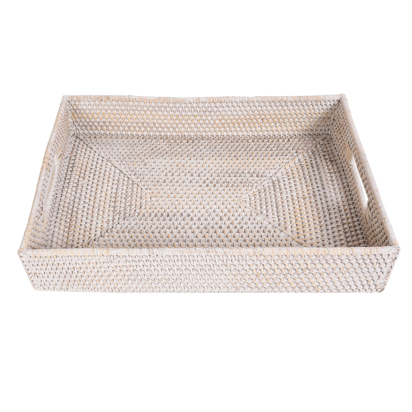 Rattan Serving Tray – Rectangular with Cutout Handles
