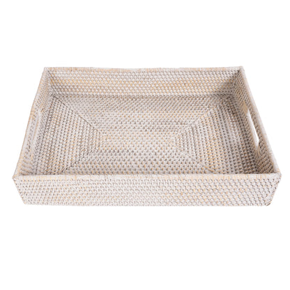 Rattan Serving Tray – Rectangular with Cutout Handles