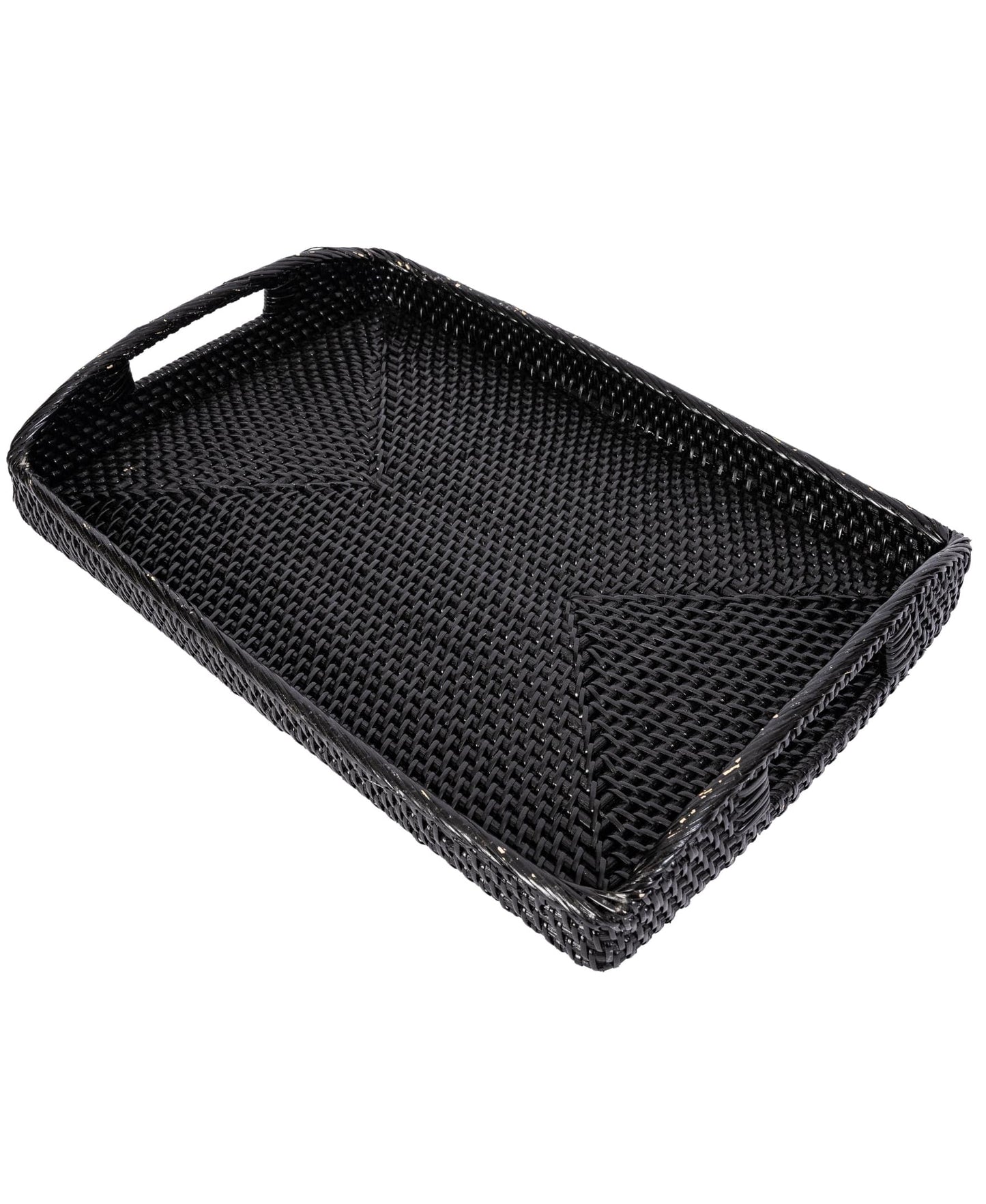 Rattan Rectangular Serving Tray with High Handles