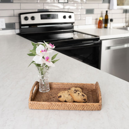 Rattan Vanity Tray with High Handles
