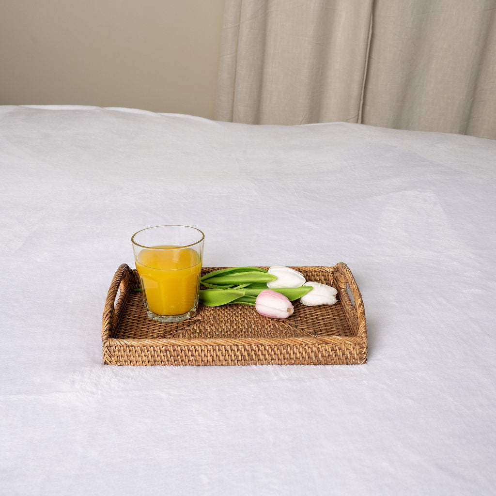 Rattan Vanity Tray with High Handles