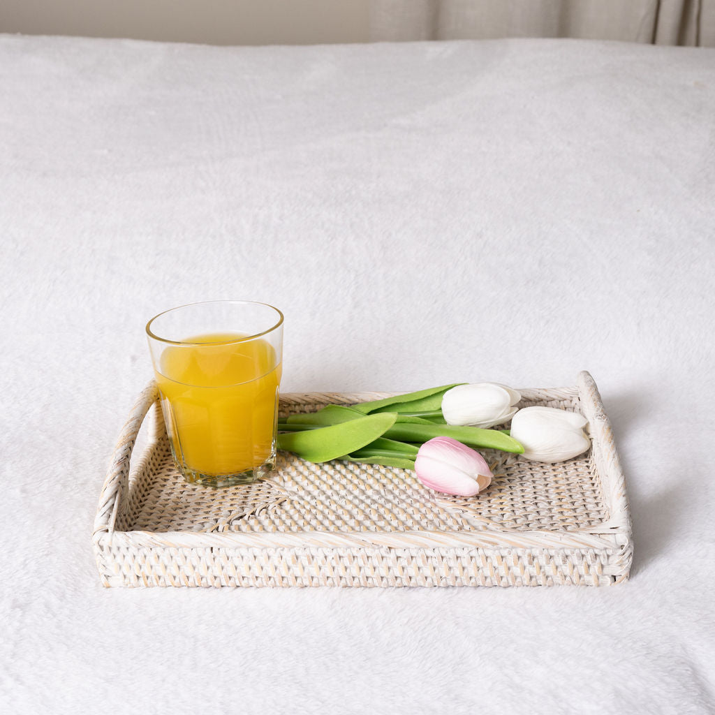 Rattan Vanity Tray with High Handles