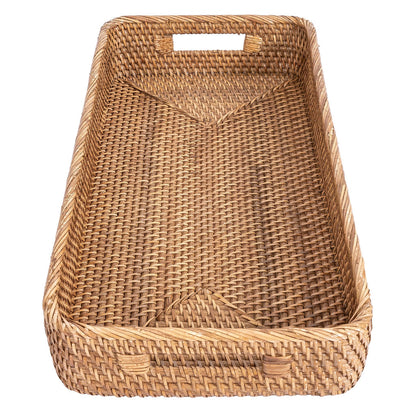 Rattan Rectangular Tray with Rounded Corners