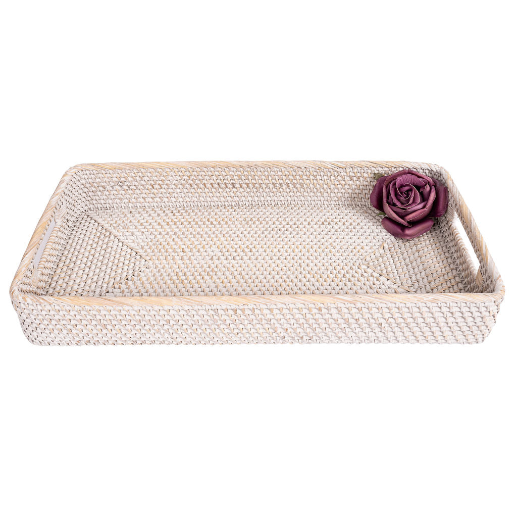 Rattan Rectangular Tray with Rounded Corners