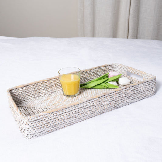 Rattan Rectangular Tray with Rounded Corners
