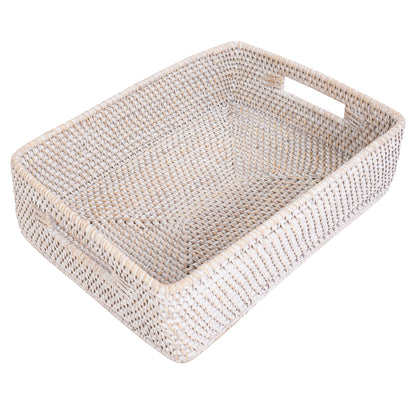 Rattan Rectangular Storage Basket with Rounded Corners