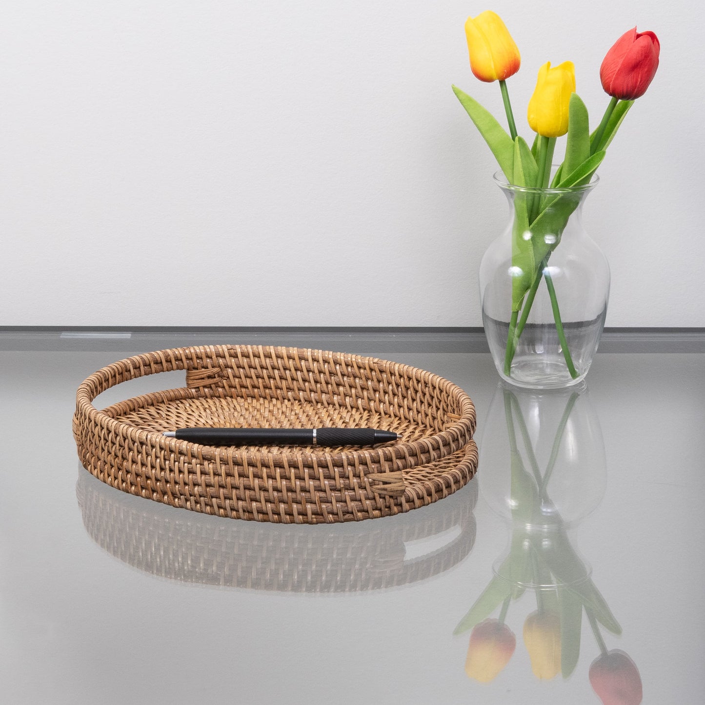 Rattan Oval Vanity Tray