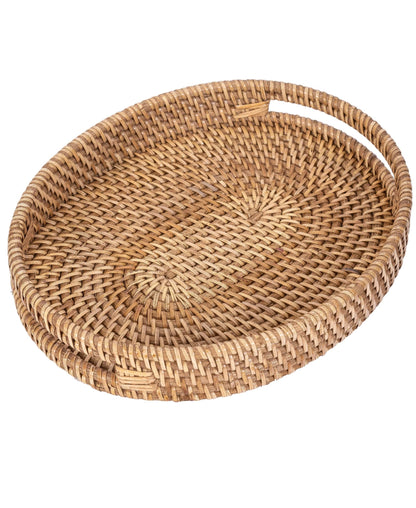 Rattan Oval Vanity Tray