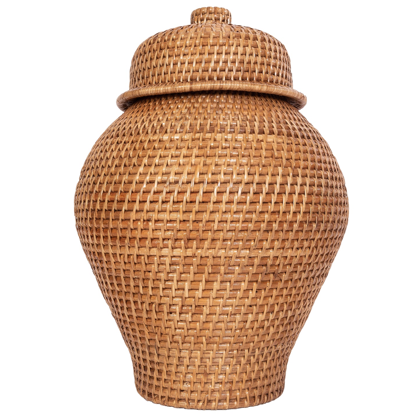Rattan Ginger Jar with Lid