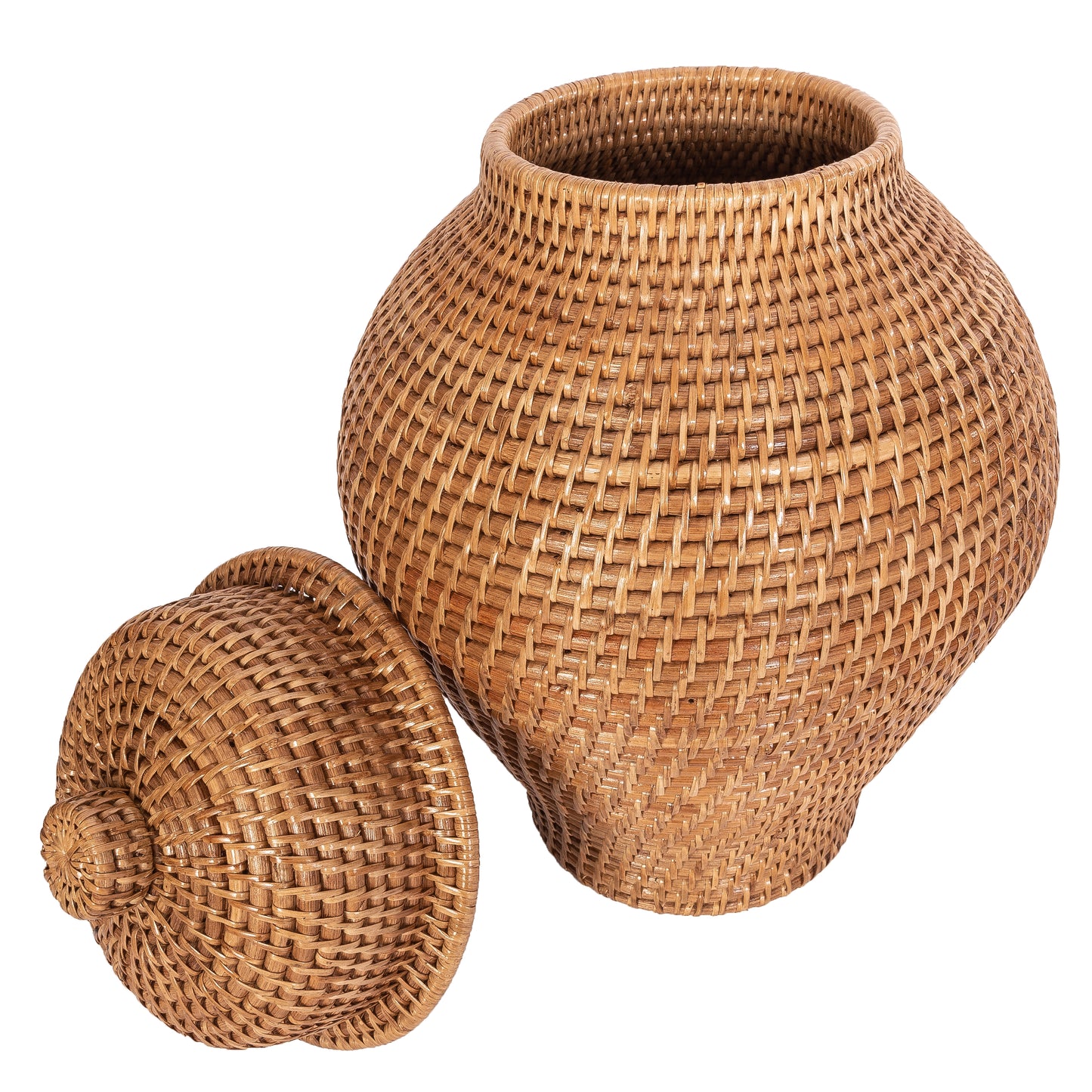 Rattan Ginger Jar with Lid