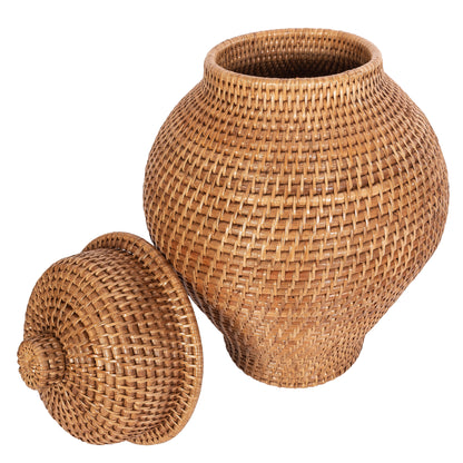 Rattan Ginger Jar with Lid
