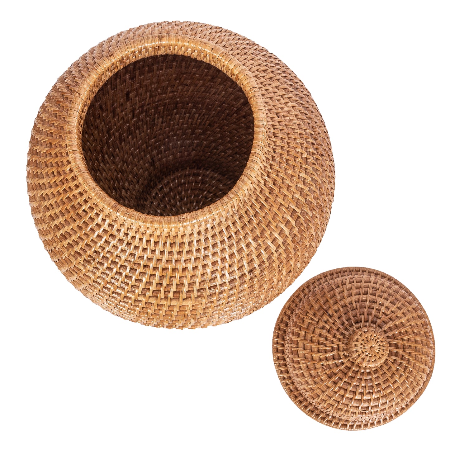 Rattan Ginger Jar with Lid